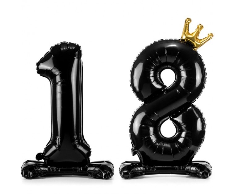 Balão 18 Preto com Coroa