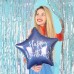 Balão Estrela Foil Navy Blue Happy Birthday Iridiscente