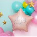 Balão Estrela Foil Rosa Happy Birthday Iridiscente