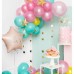 Balão Estrela Foil Rosa Happy Birthday Iridiscente