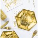 Conj. 6 Pratos Dourados Happy New Year