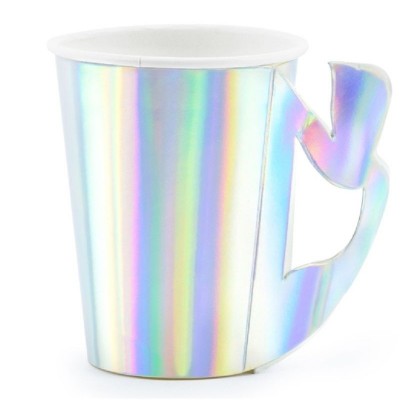 6 Copos Cauda Sereia Iridescentes