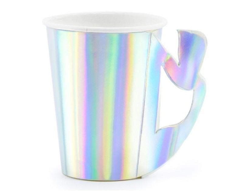 6 Copos Cauda Sereia Iridescentes