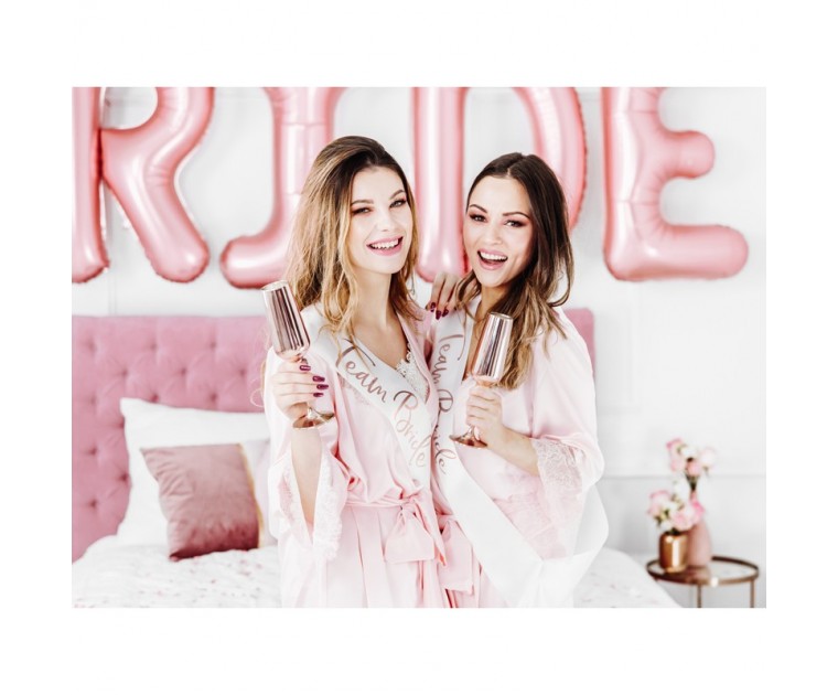 Faixa Branca "Team Bride" Rose Gold