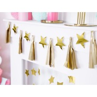 Grinalda com Estrelas e Tassel Douradas