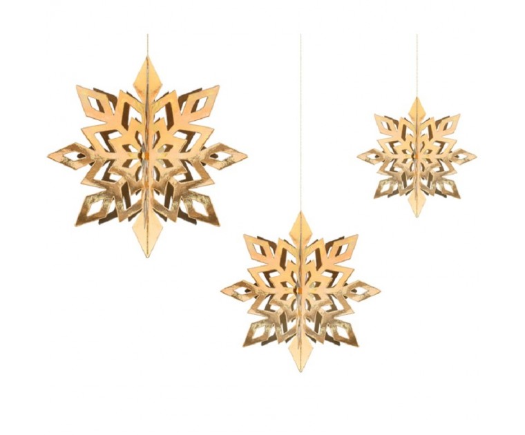 Conj. 6 Decorações suspensas Flocos de neve