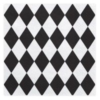 Guardanapo Harlequin Preto e Branco