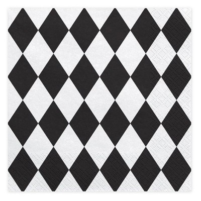 Guardanapo Harlequin Preto e Branco