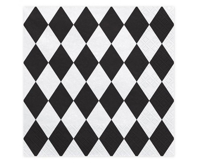 Guardanapo Harlequin Preto e Branco
