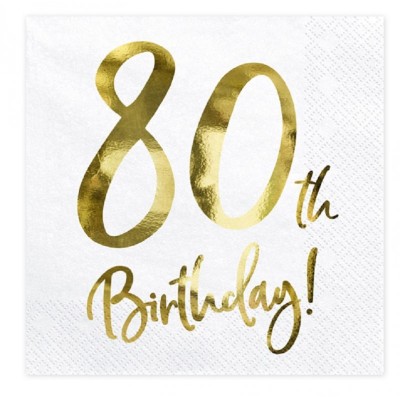 Guardanapos 80º Aniversário Dourado