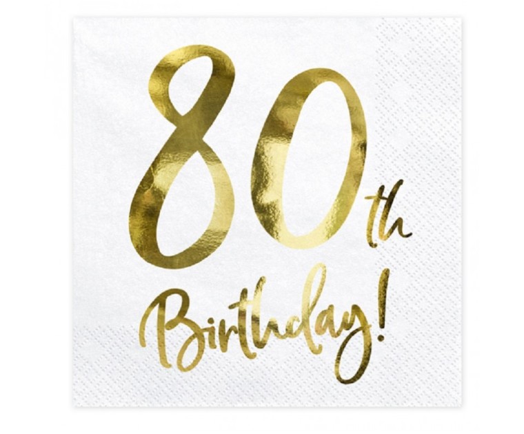 Guardanapos 80º Aniversário Dourado