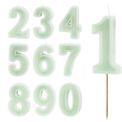 Velas Número Menta