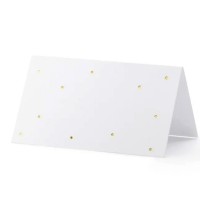 Marcador Mesa Branco Bolinhas Douradas
