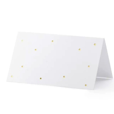 Marcador Mesa Branco Bolinhas Douradas