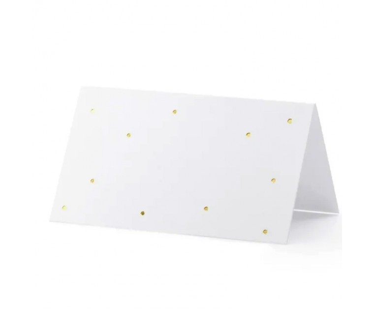 Marcador Mesa Branco Bolinhas Douradas