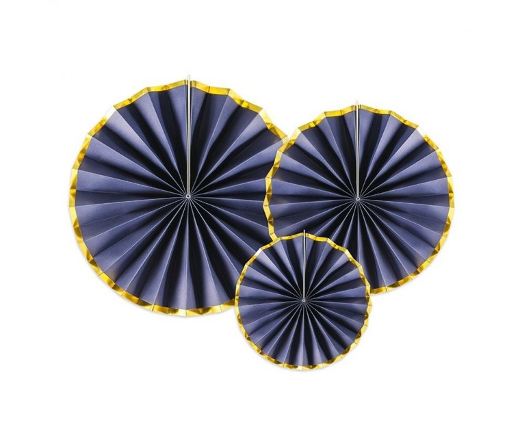 Mix Rosetas Navy Blue e Rebordo Dourado
