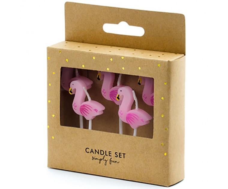 Pack 5 Velas Flamingo 3 cms