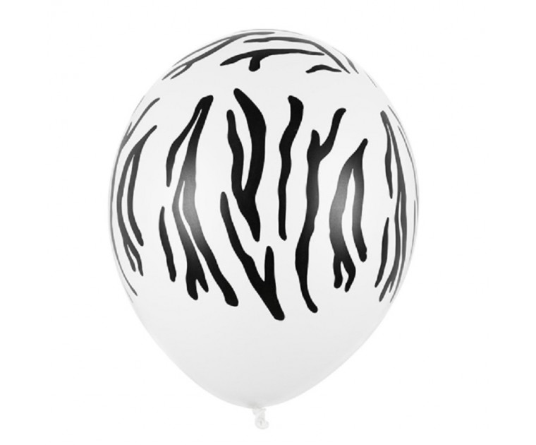 Pack 50 Balões Brancos Manchas Zebra Pretas