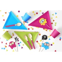Mix 6 Pratos Triangulares Multicoloridos