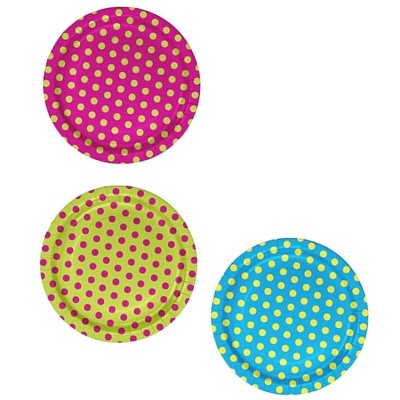 Pratos Multicoloridos Bolinhas
