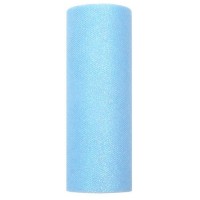 Rolo Tule Azul Claro com Glitter