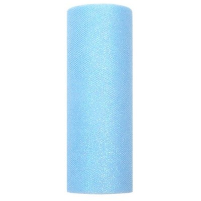 Rolo Tule Azul Claro com Glitter