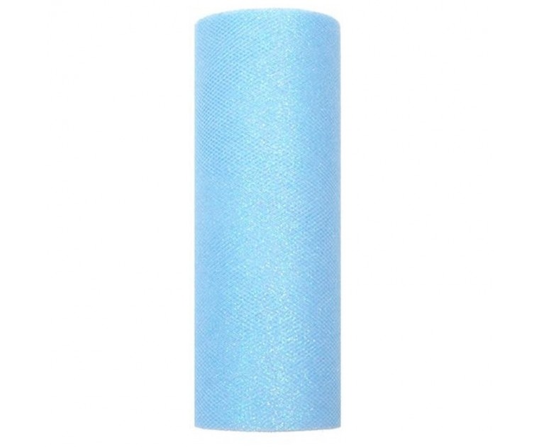 Rolo Tule Azul Claro com Glitter Rolo Tule Azul Claro com Glitter