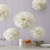 Conjunto de 5 Pom-Pons Marfim