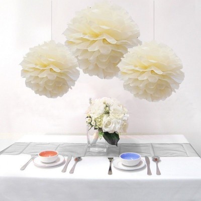 Conjunto de 5 Pom-Pons Marfim