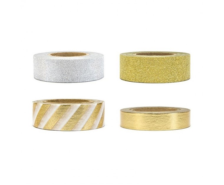 Washi Tape Dourado e Prata