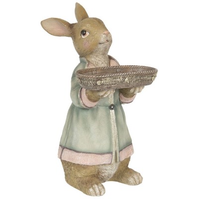 Figura Decorativa Coelha com Cesta 23*17*36cm 