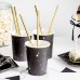 6 Copos Pretos com Estrelas Douradas