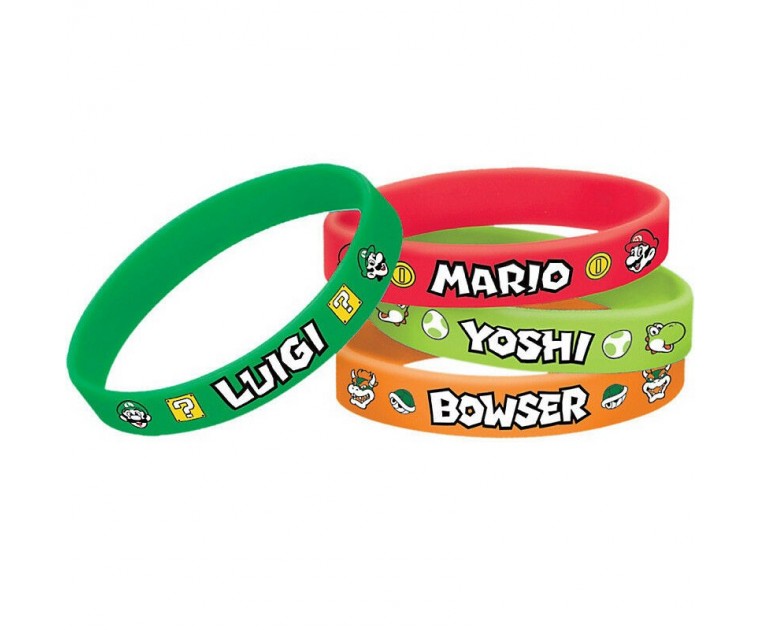 Pack 6 Pulseiras Super Mario