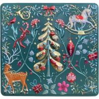Caixa Lata Natal Verde Ornamentada
