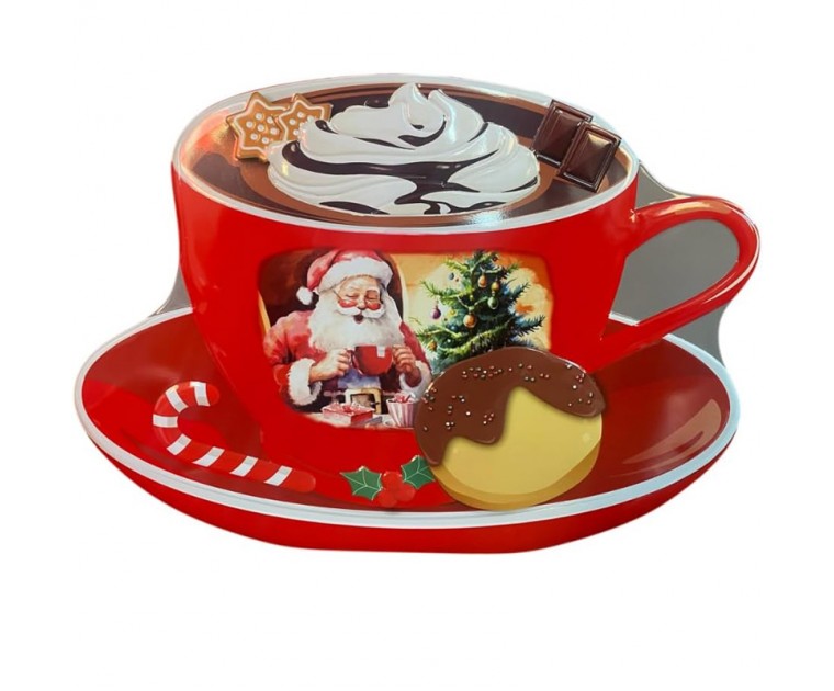 Caixa Lata Caneca com Biscoito Ornamentada