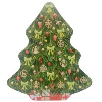 Caixa Lata Árvore Natal Ornamentada