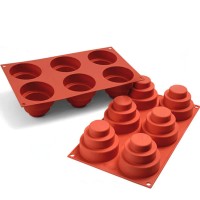 Forma Silicone 6 mini Bolos de Andares***