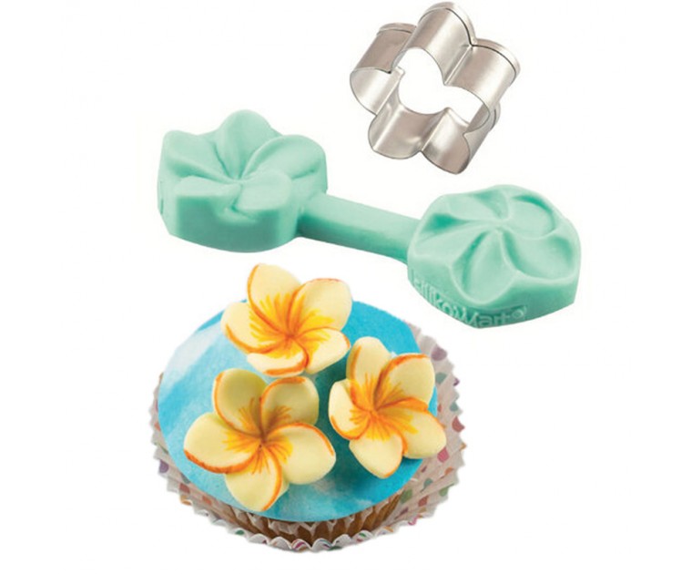 Molde Silicone com Cortador Flor FRANGIPANI