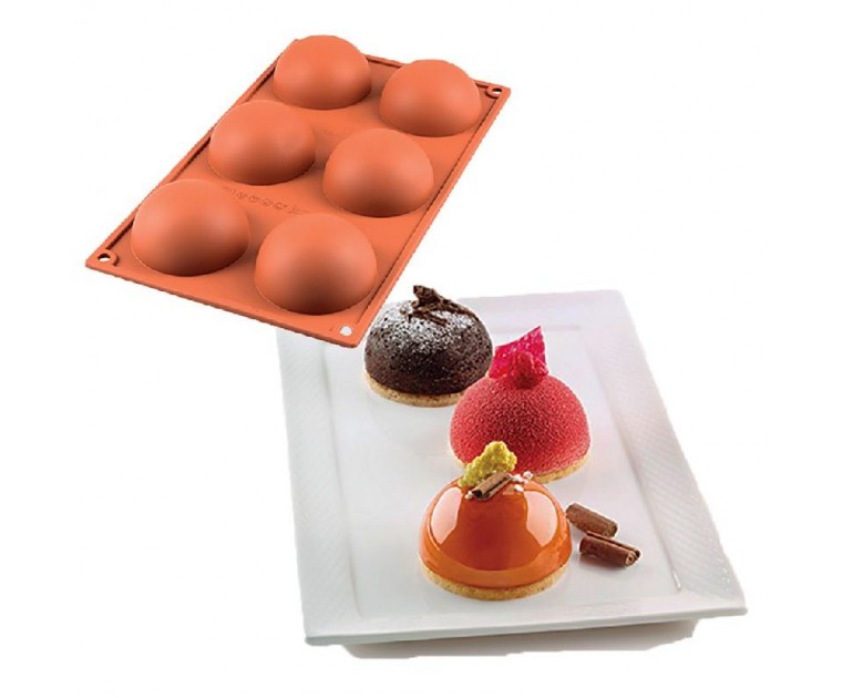 Forma Silicone 6 meias esferas