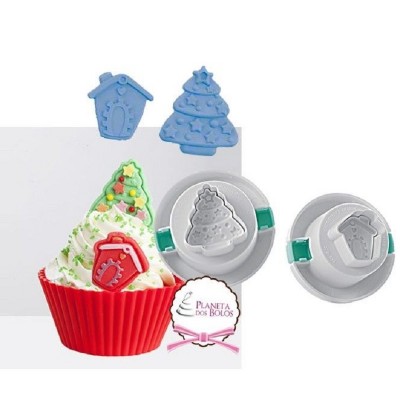 Set 2 Mini Cortadores Ejetores Natal