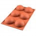 Forma Silicone 6 meias esferas ø7 cms