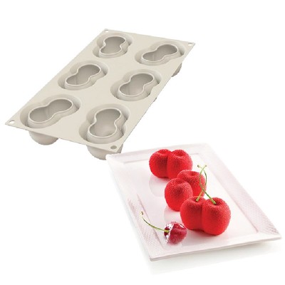 Molde Silicone Cerejas Vermelhas