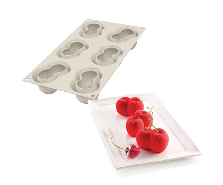 Molde Silicone Cerejas Vermelhas