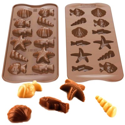 Molde Silicone Conchas e Peixes