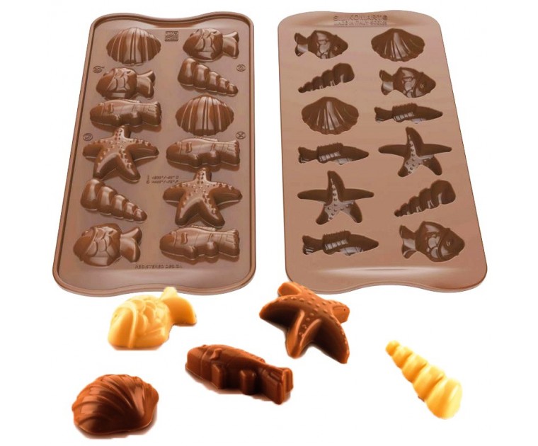 Molde Silicone Conchas e Peixes