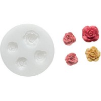 Molde Silicone Rosas 4 Cavidades