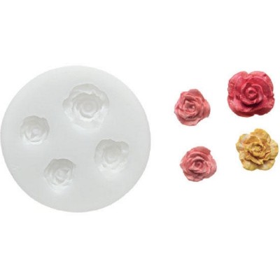 Molde Silicone Rosas 4 Cavidades