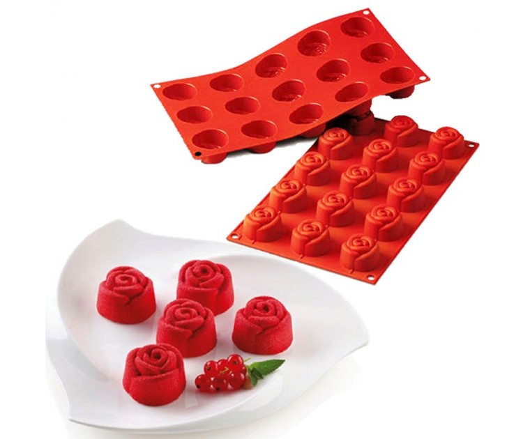 Tabuleiro Silicone Rosas Pequenas