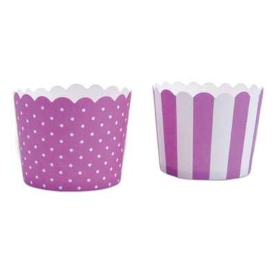 Pack 12 Taças Muffins Brancas e Lilás