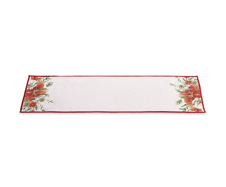 Table Runner Poisettia Natal 